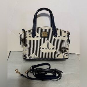 Dooney & Bourke Ruby Top Handle Handbag Crossbody Sailboat Blue White